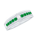 Diamond Emerald Anniversary Ring – Classic Vintage Anniversary Ring with AAA Emeralds