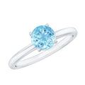 Aquamarine Promise Ring – Natural Blue Gemstone With Hidden Diamond Detail