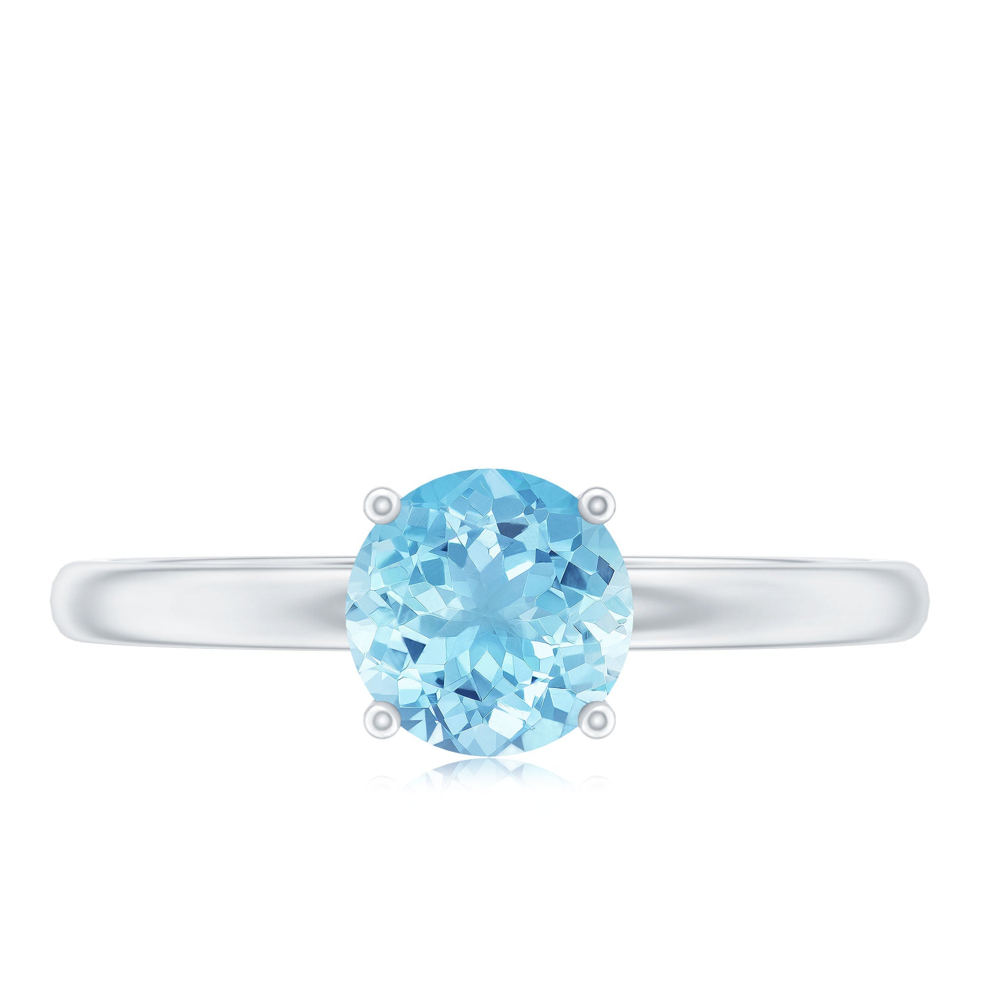 Aquamarine Promise Ring – Natural Blue Gemstone With Hidden Diamond Detail