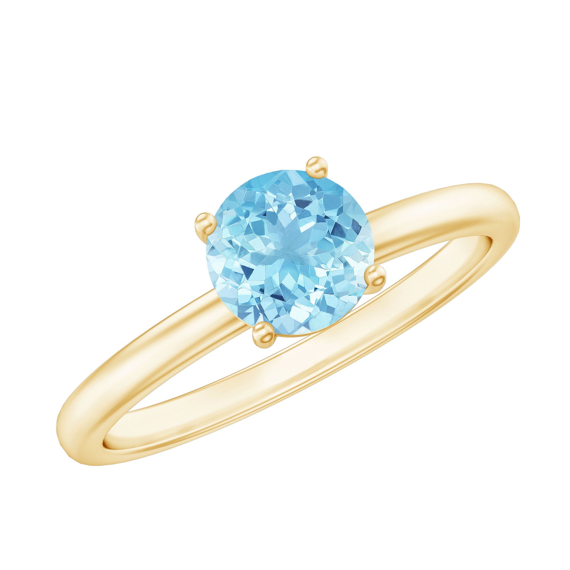 Aquamarine Promise Ring – Natural Blue Gemstone With Hidden Diamond Detail