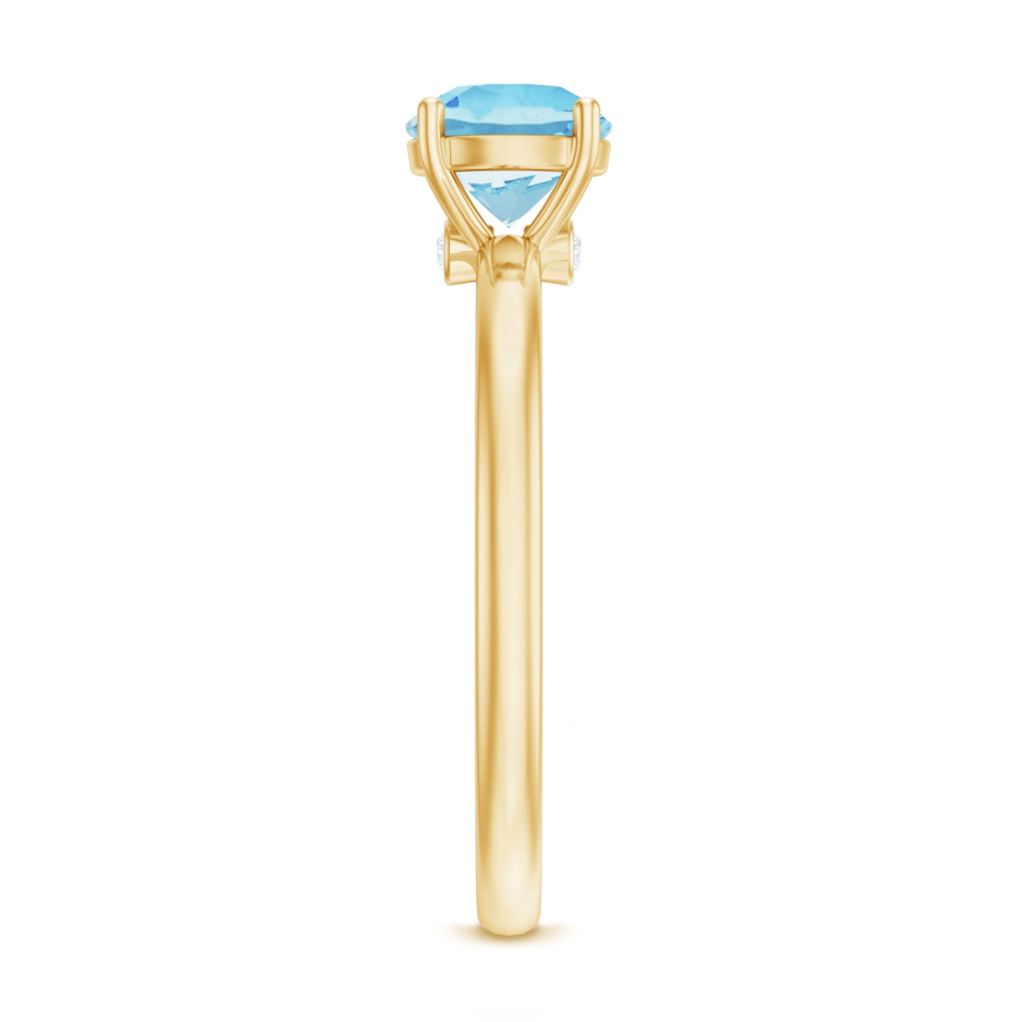 Aquamarine Promise Ring – Natural Blue Gemstone With Hidden Diamond Detail