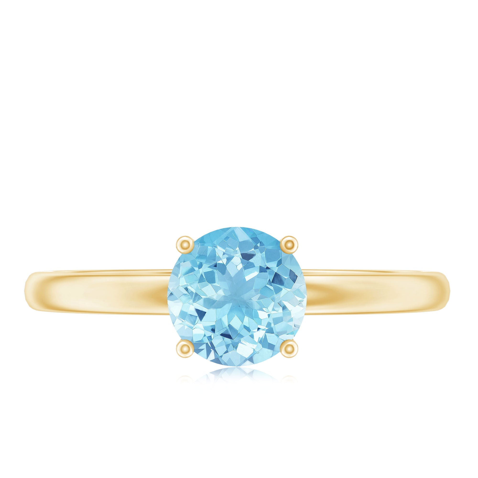 Aquamarine Promise Ring – Natural Blue Gemstone With Hidden Diamond Detail