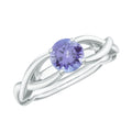 Tanzanite Proposal Ring – Unique Engagement Ring with Diamond Accents & Interwoven Band