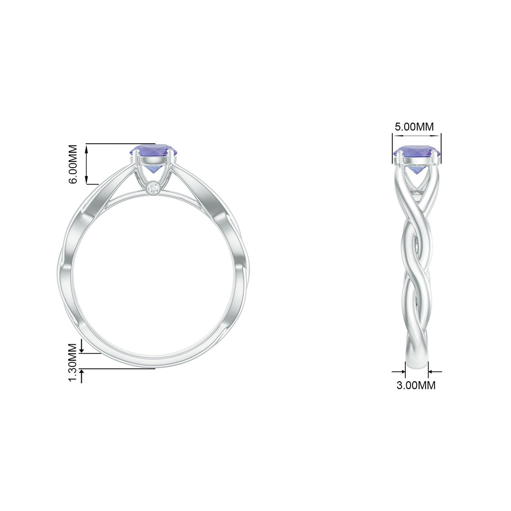 Tanzanite Proposal Ring – Unique Engagement Ring with Diamond Accents & Interwoven Band