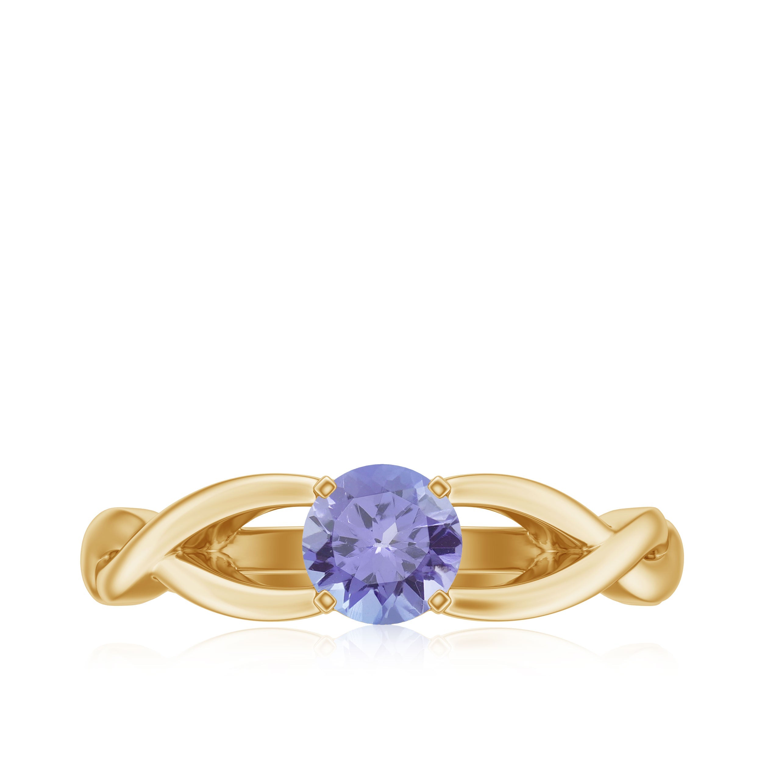 Tanzanite Proposal Ring – Unique Engagement Ring with Diamond Accents & Interwoven Band
