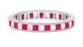 Princess Cut Ruby Ring – Natural Ruby Eternity Band With Sparkling Moissanite Stones