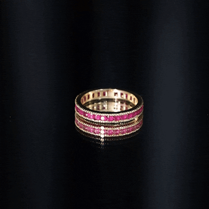 Ruby Eternity Ring – AAA Grade Channel Set Ruby Stackable Anniversary Band