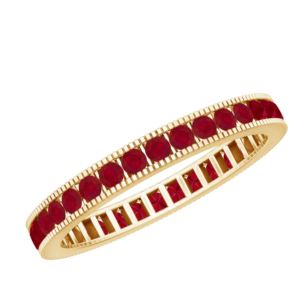 Ruby Eternity Ring – AAA Grade Channel Set Ruby Stackable Anniversary Band