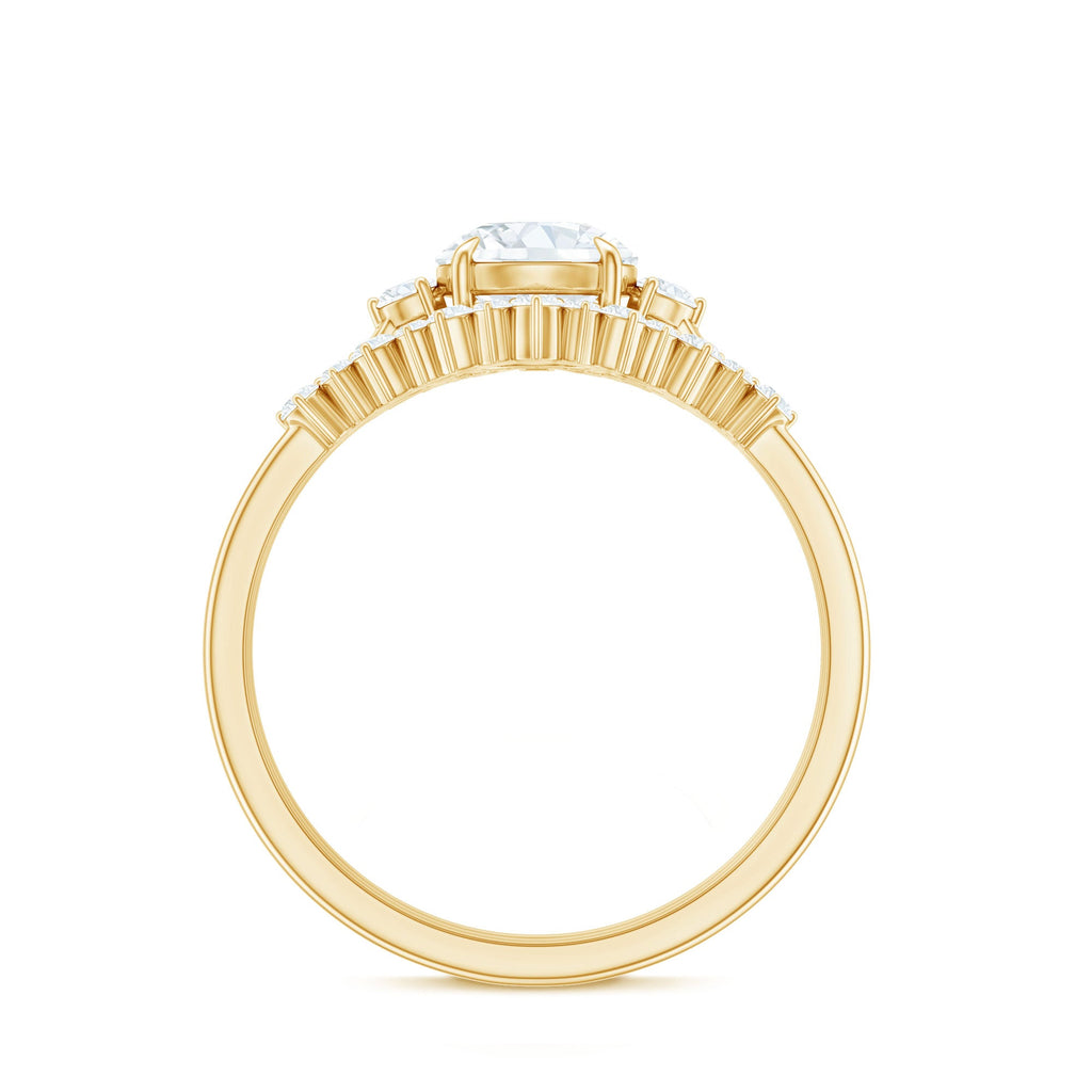 Vintage Inspired Moissanite 3 Piece Wedding Ring Sets