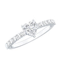 Certified 5 MM Moissanite Heart Engagement Ring with Side Stones