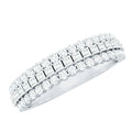 Classic Moissanite Three Row Wedding Band Ring