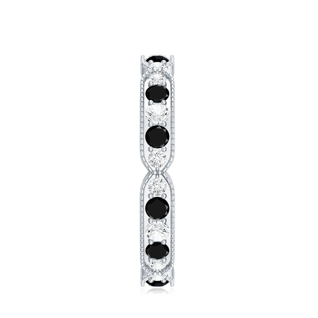 Classic Black Onyx and Diamond Eternity Band Ring