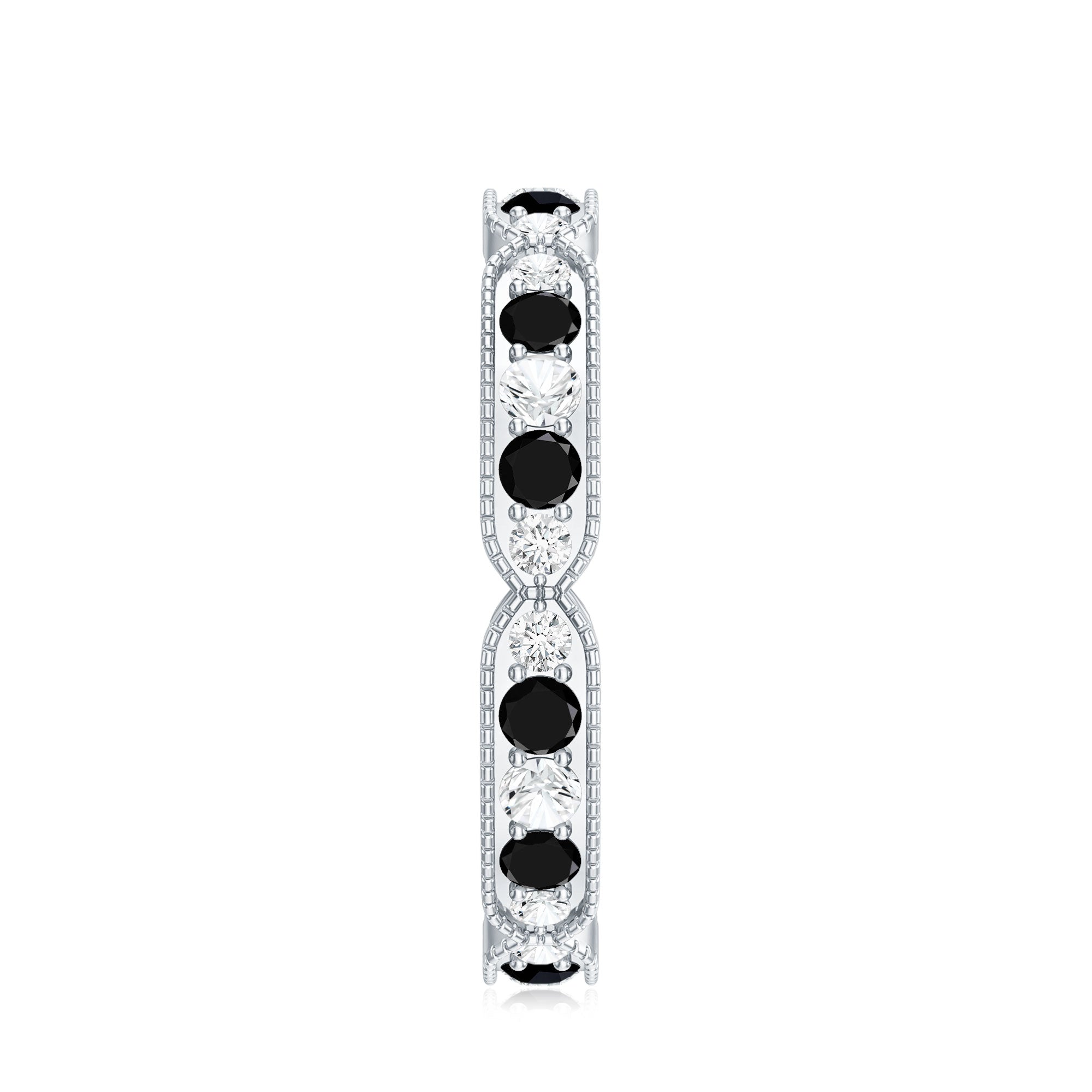 Classic Black Onyx and Diamond Eternity Band Ring