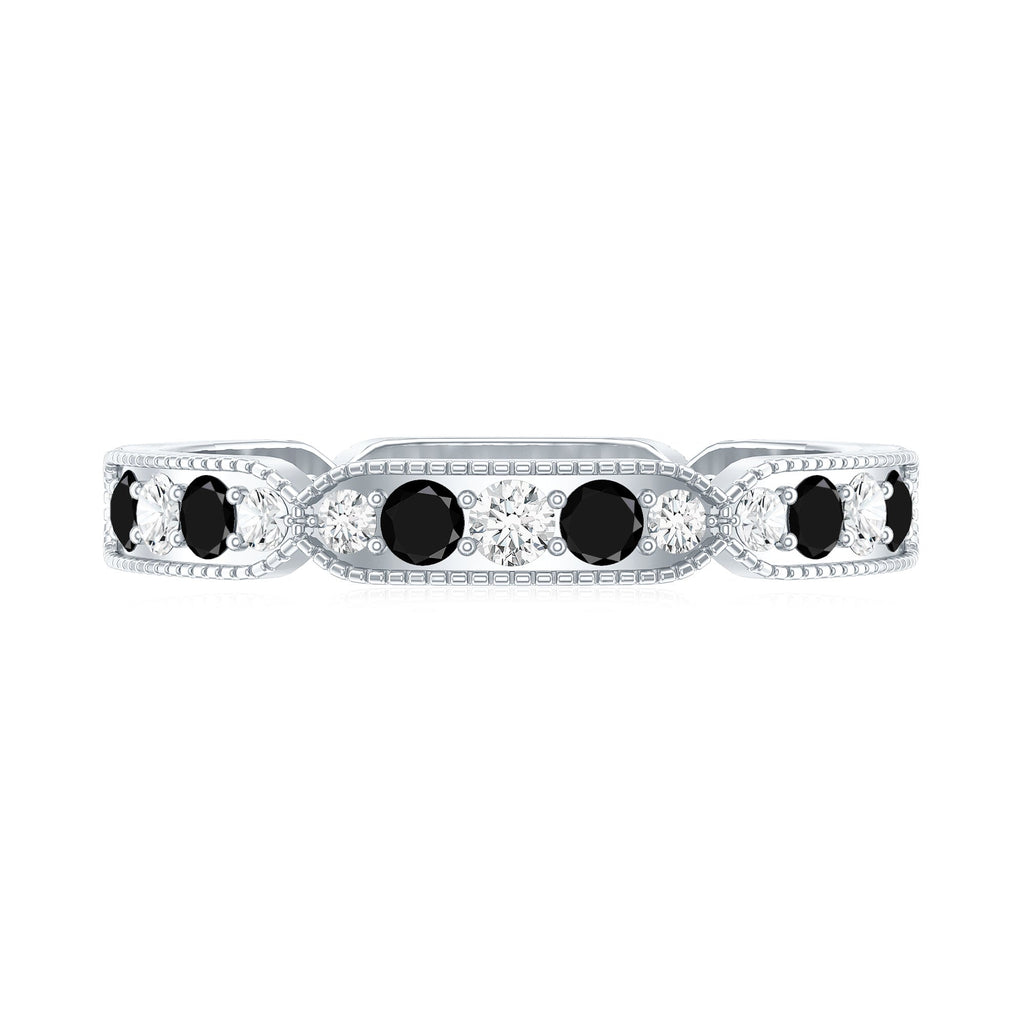Classic Black Onyx and Diamond Eternity Band Ring