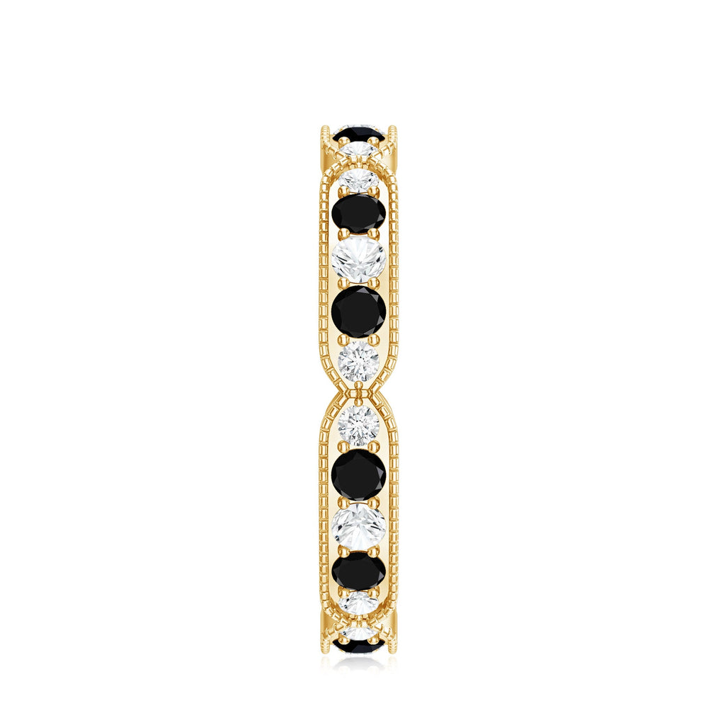 Classic Black Onyx and Diamond Eternity Band Ring