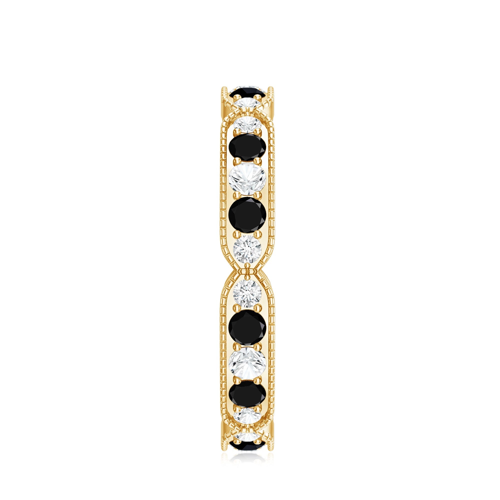 Classic Black Onyx and Diamond Eternity Band Ring
