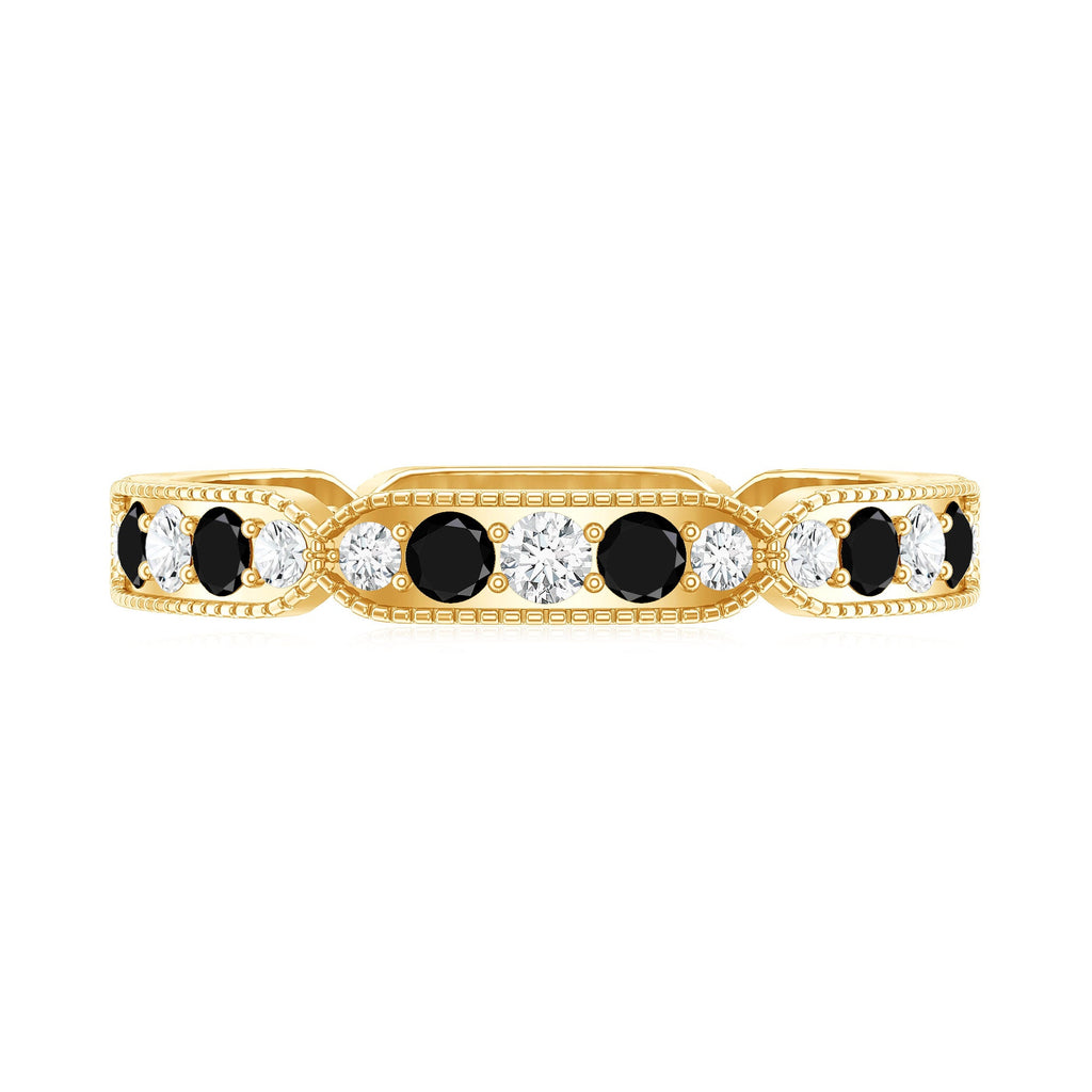 Classic Black Onyx and Diamond Eternity Band Ring