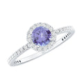Tanzanite Halo Ring – Diamond Halo Setting | Blue Violet Tanzanite Jewelry