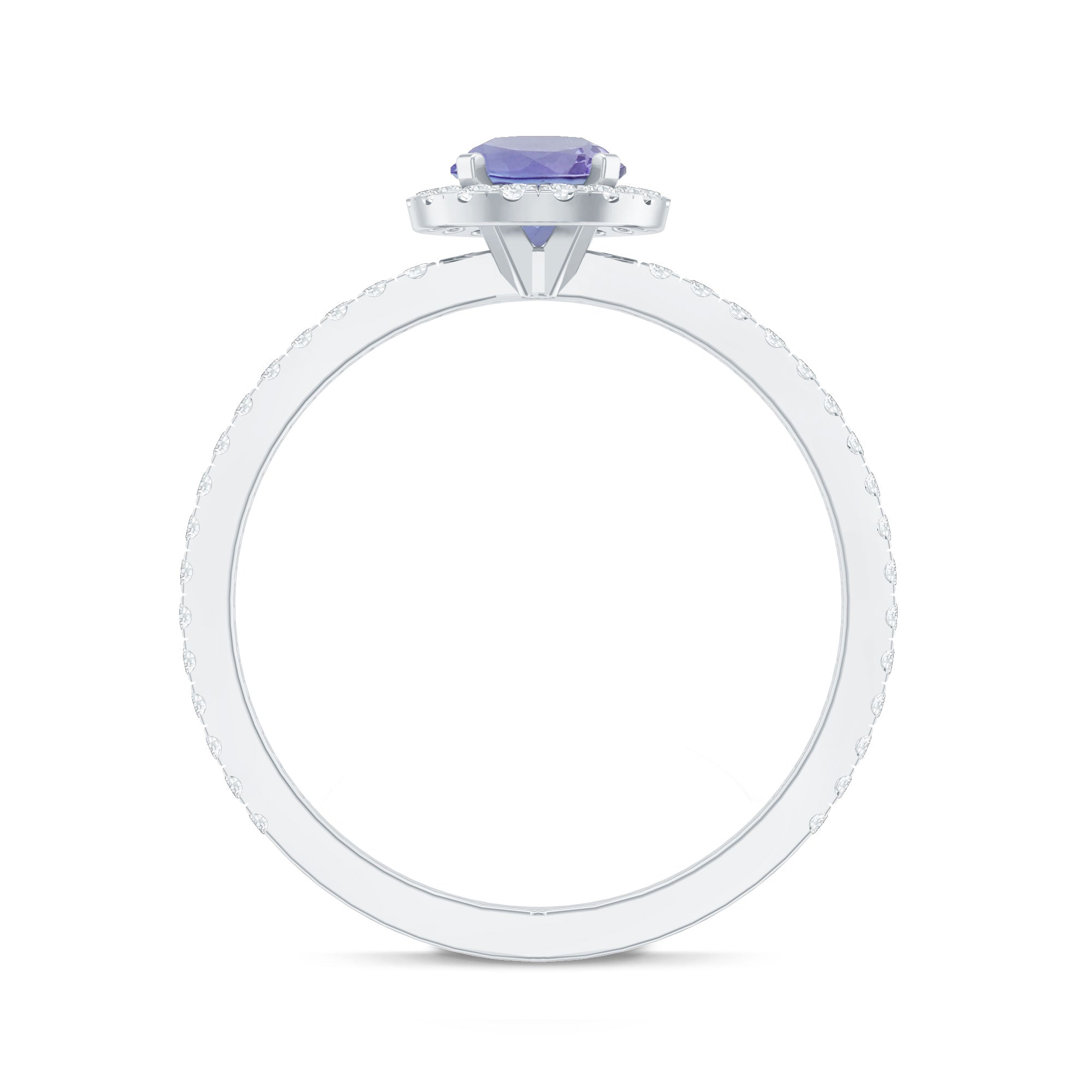 Tanzanite Halo Ring – Diamond Halo Setting | Blue Violet Tanzanite Jewelry