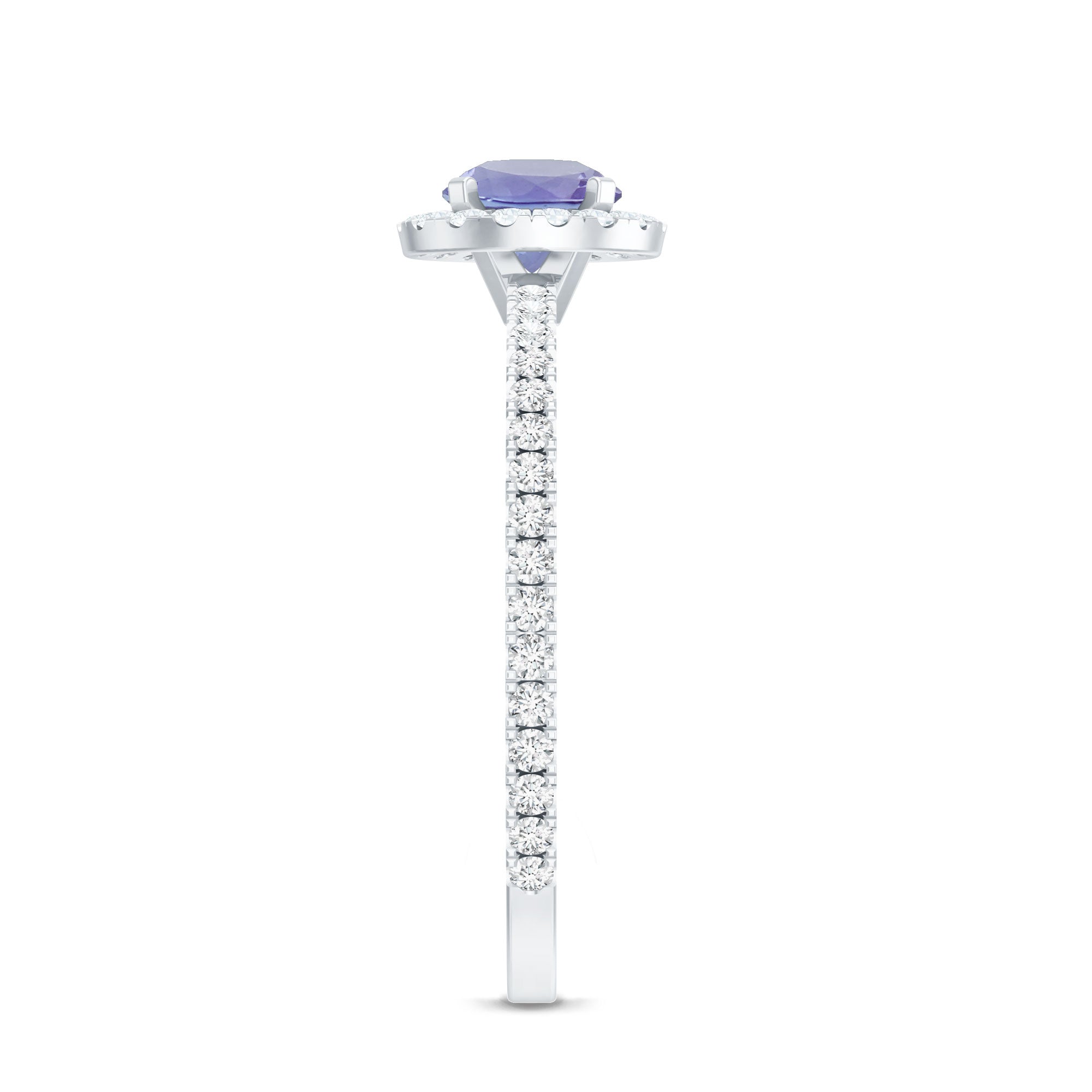 Tanzanite Halo Ring – Diamond Halo Setting | Blue Violet Tanzanite Jewelry