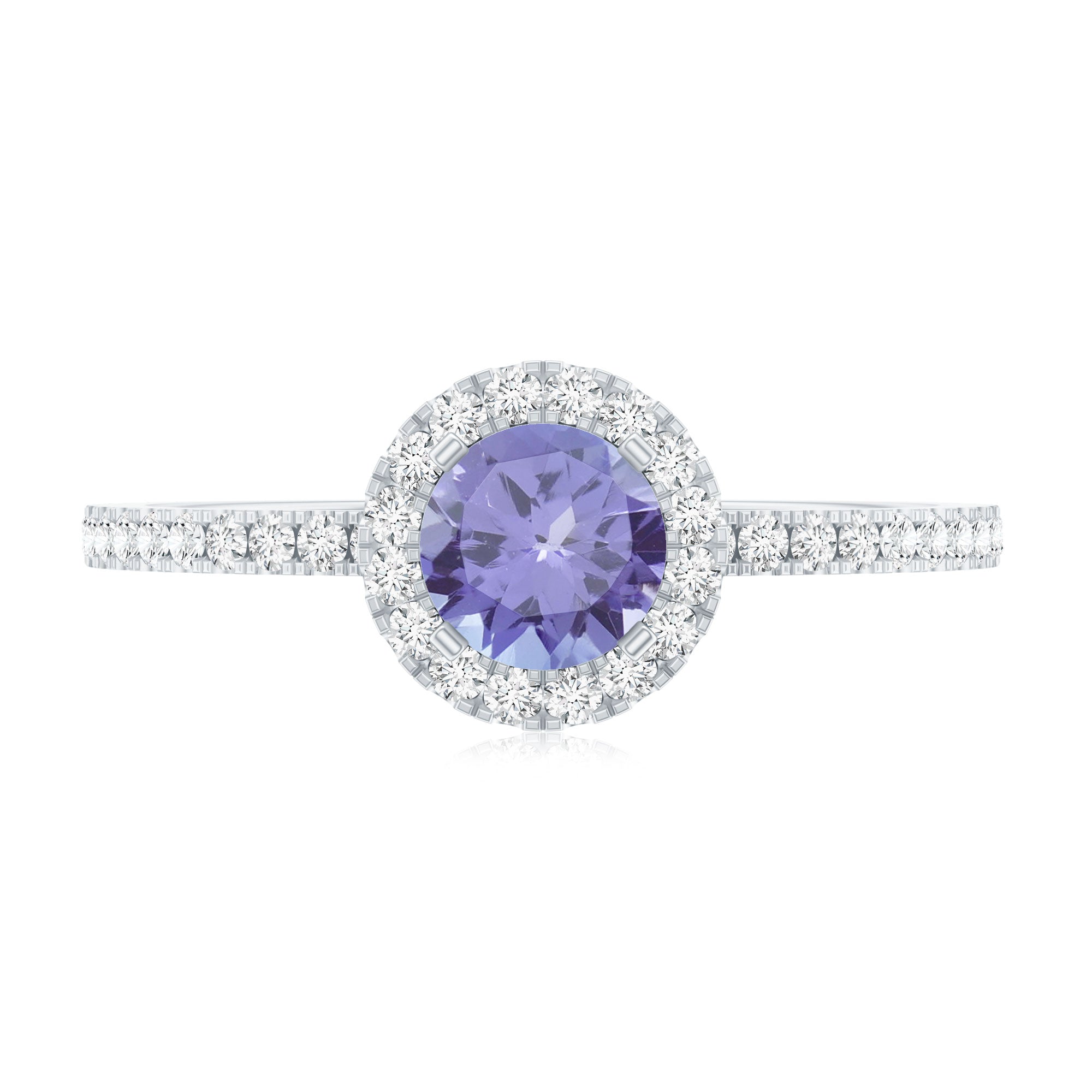 Tanzanite Halo Ring – Diamond Halo Setting | Blue Violet Tanzanite Jewelry