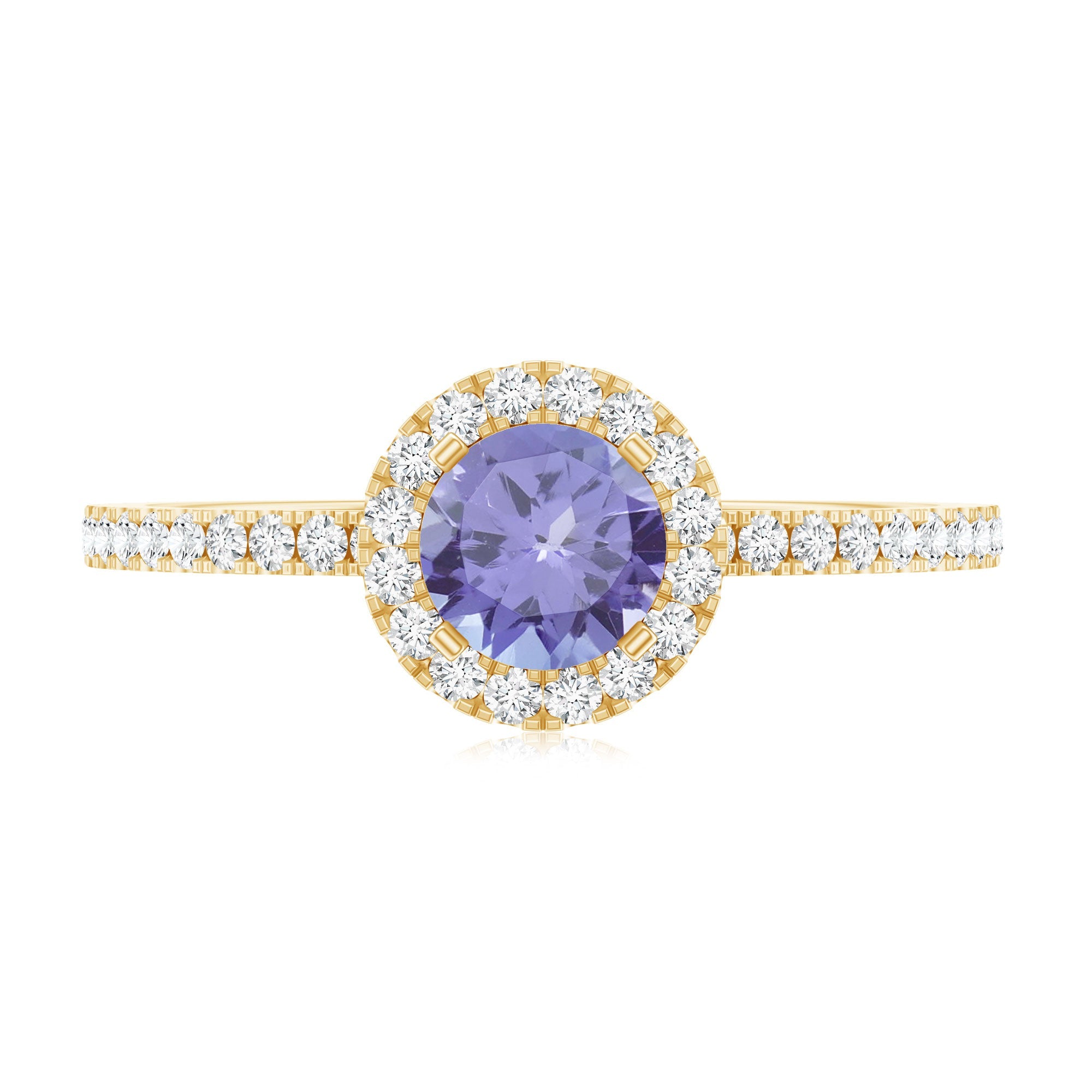 Tanzanite Halo Ring – Diamond Halo Setting | Blue Violet Tanzanite Jewelry