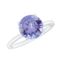 Lab Grown Tanzanite Ring – 2.8 Carat Solitaire Engagement Ring With Peg Head Setting