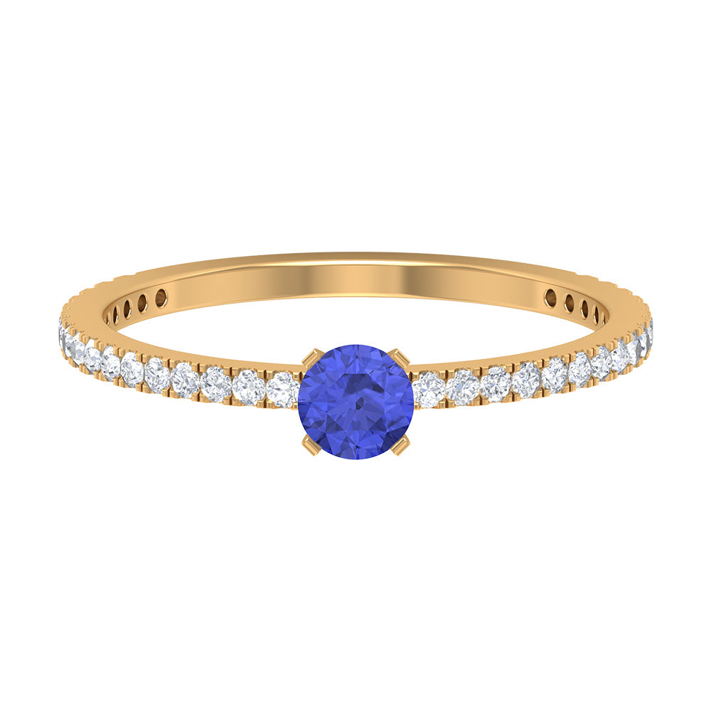 Tanzanite Commitment Ring – Blue Gemstone With Diamond Accents | Elegant Promise Gift