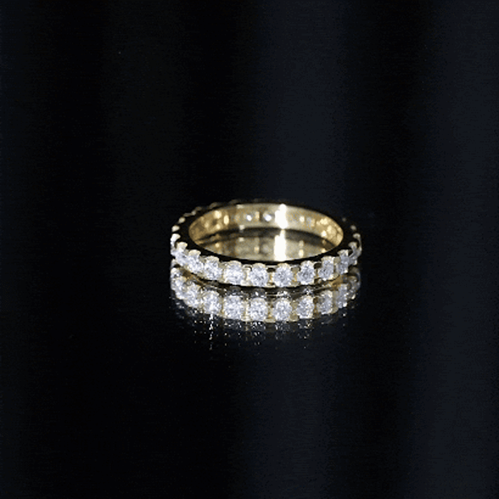 Moissanite Eternity Band – Classic Wedding Band With Round Cut Moissanite & D Color VS1 Clarity