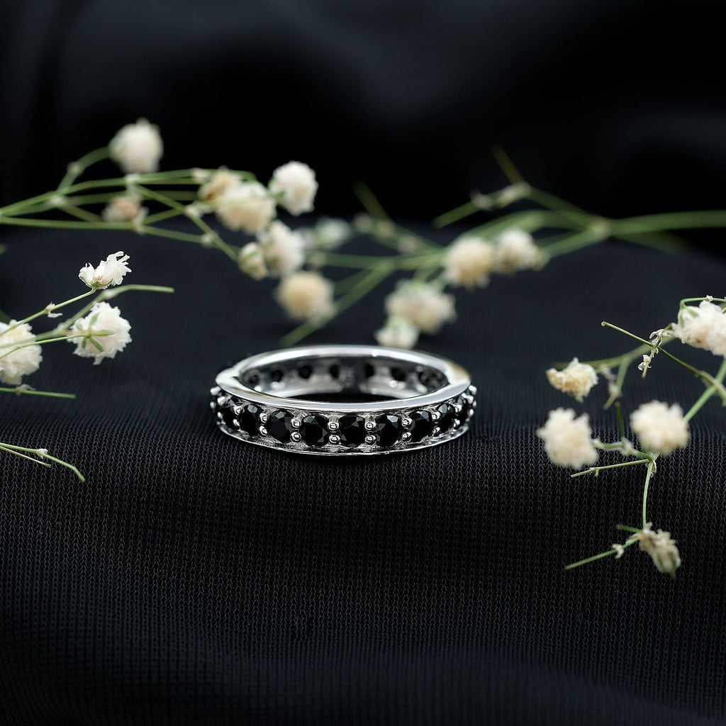 Black Spinel Eternity Band Ring