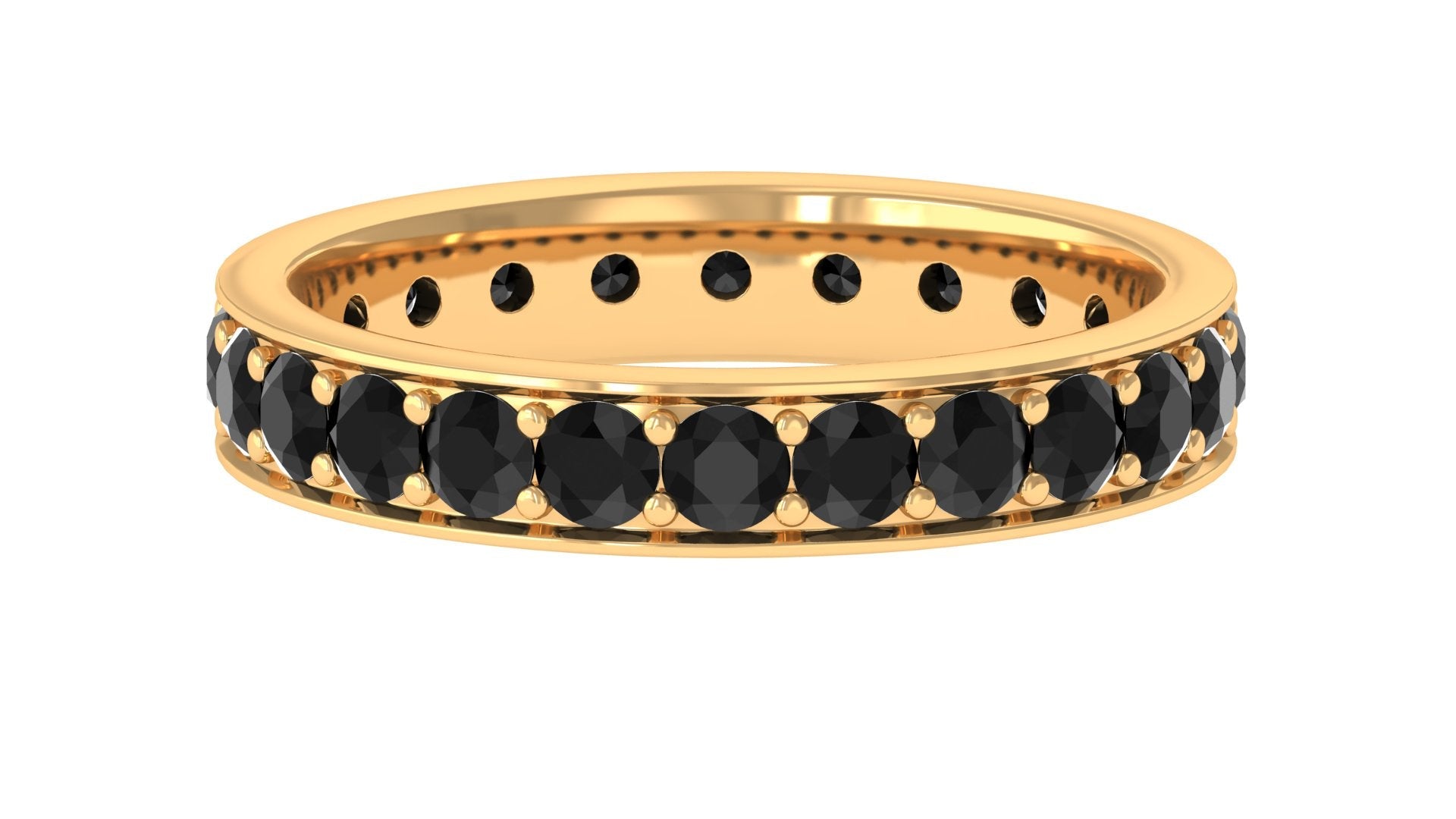 Black Spinel Eternity Band Ring