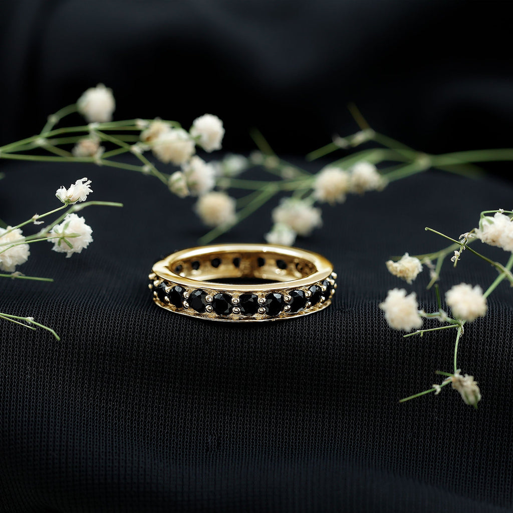 Black Spinel Eternity Band Ring