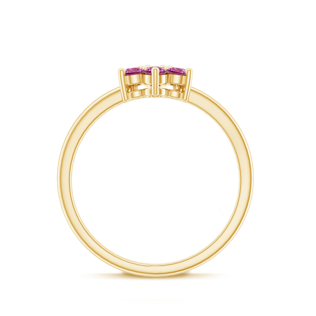 Pink Tourmaline Ring – AAA Flower Cluster Promise Ring in Rose Gold Finish