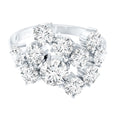 Certified Moissanite Cluster Statement Ring in Silver