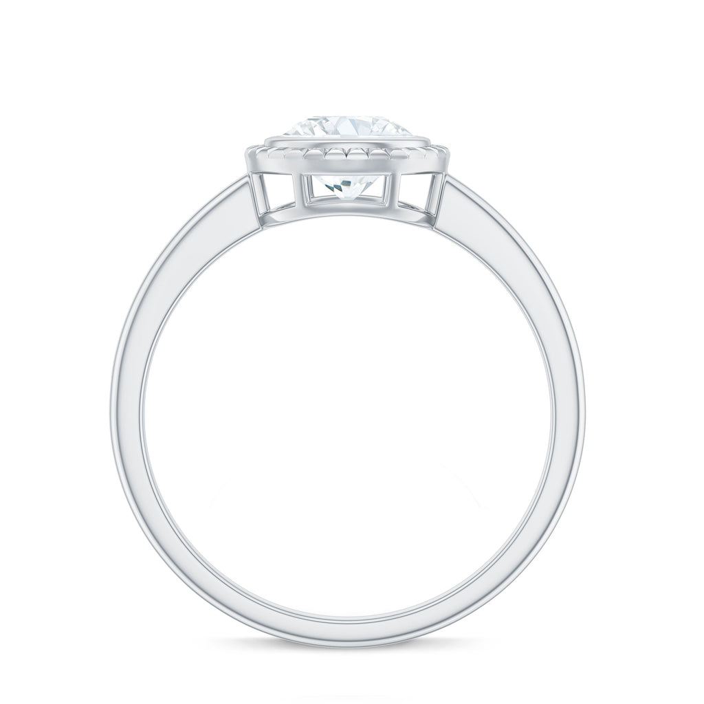 Moissanite Engagement Ring – 6mm Round Cut Solitaire in Bezel Setting