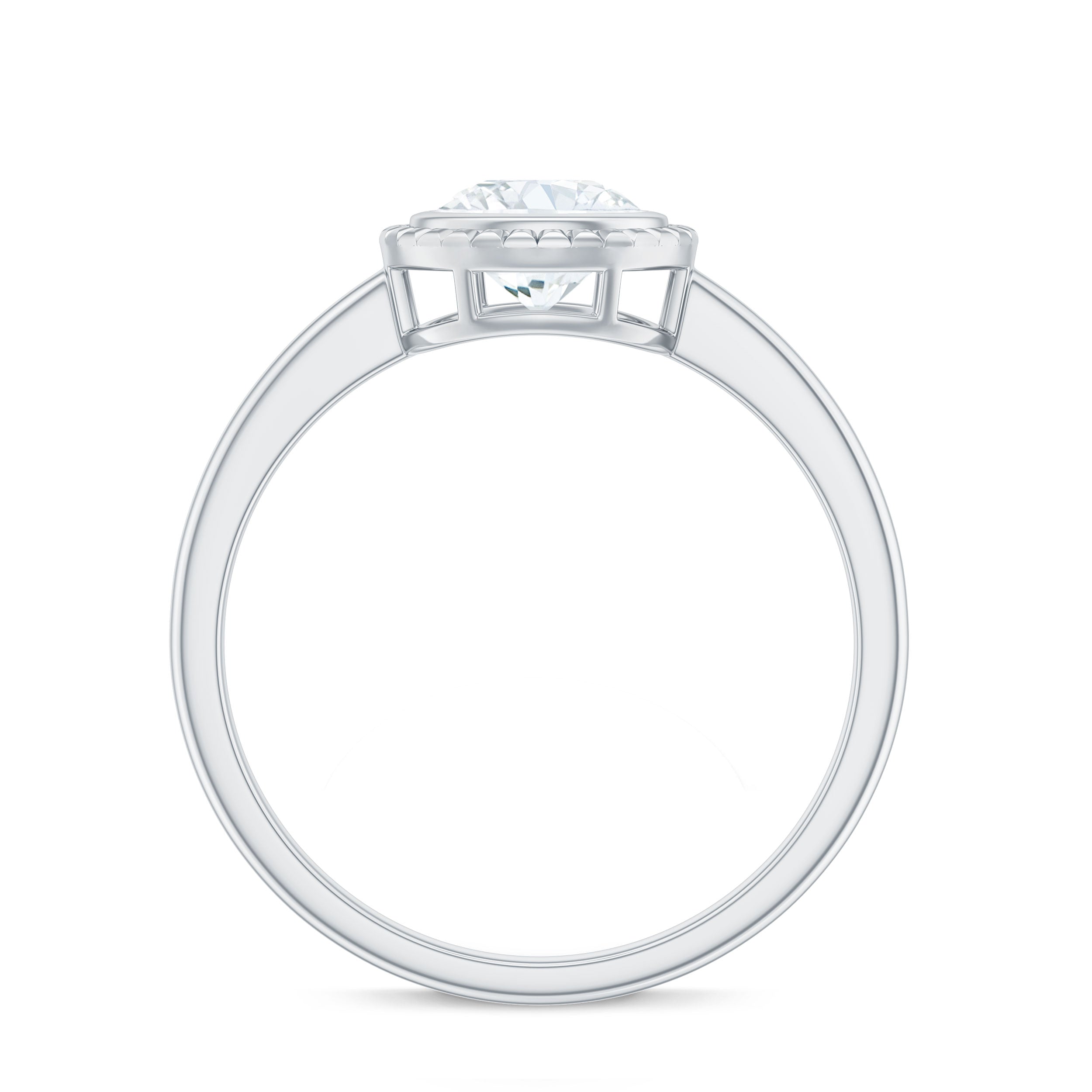 Moissanite Engagement Ring – 6mm Round Cut Solitaire in Bezel Setting