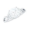 3.25ct Cushion Cut Moissanite Solitaire Engagement Ring with Infinity Shank