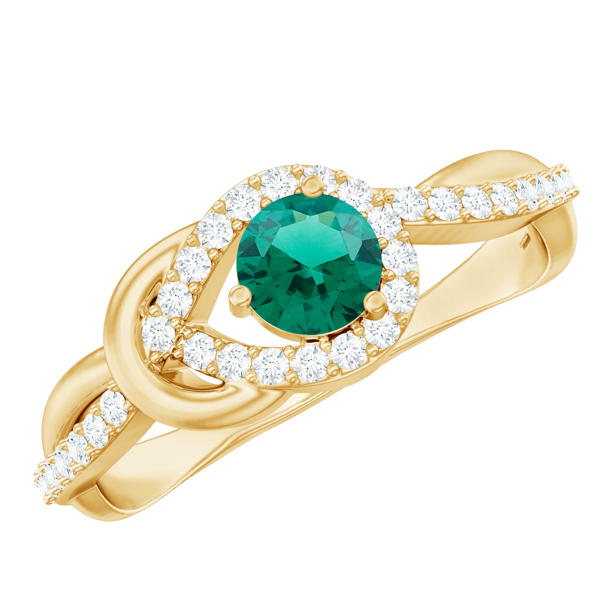 Emerald Promise Ring – Lab Created Emerald Infinity Symbol Diamond Accent Ring