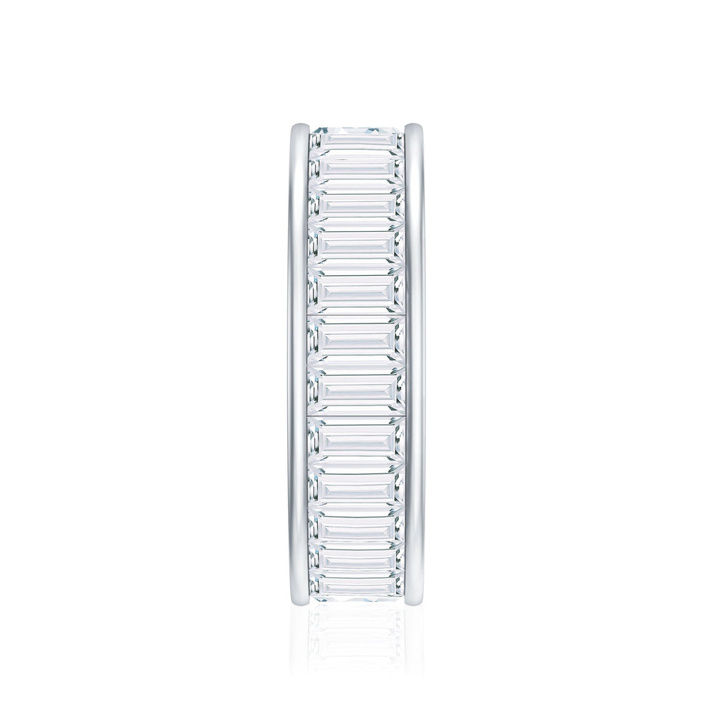 Baguette Cut Moissanite Wedding Band Channel Setting