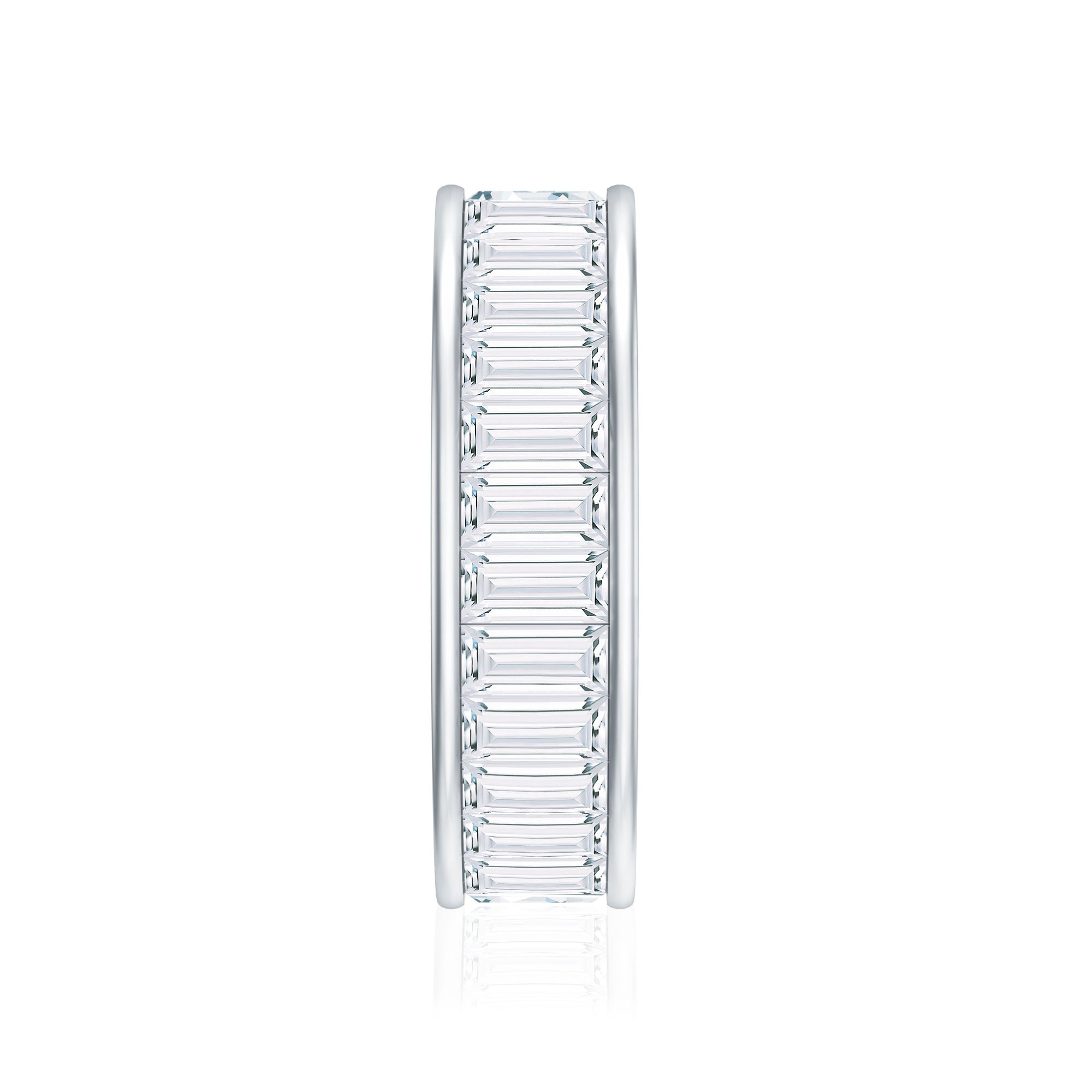 Baguette Cut Moissanite Wedding Band Channel Setting