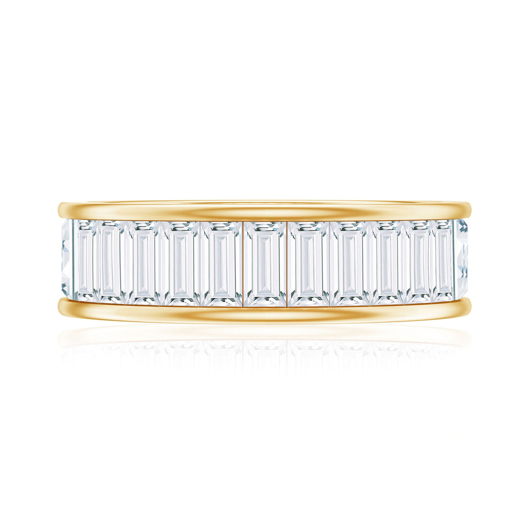 Baguette Cut Moissanite Wedding Band Channel Setting