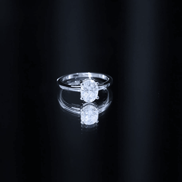 Moissanite Engagement Ring - 6X8 mm Oval Solitaire Prong Setting Ring