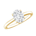 Moissanite Engagement Ring - 6X8 mm Oval Solitaire Prong Setting Ring
