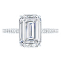1.8 Carat Certified Moissanite Emerald Cut Engagement Ring