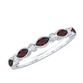Garnet Eternity Ring – Marquise Cut Ring with AAA Quality Garnet & Moissanite Wedding Band