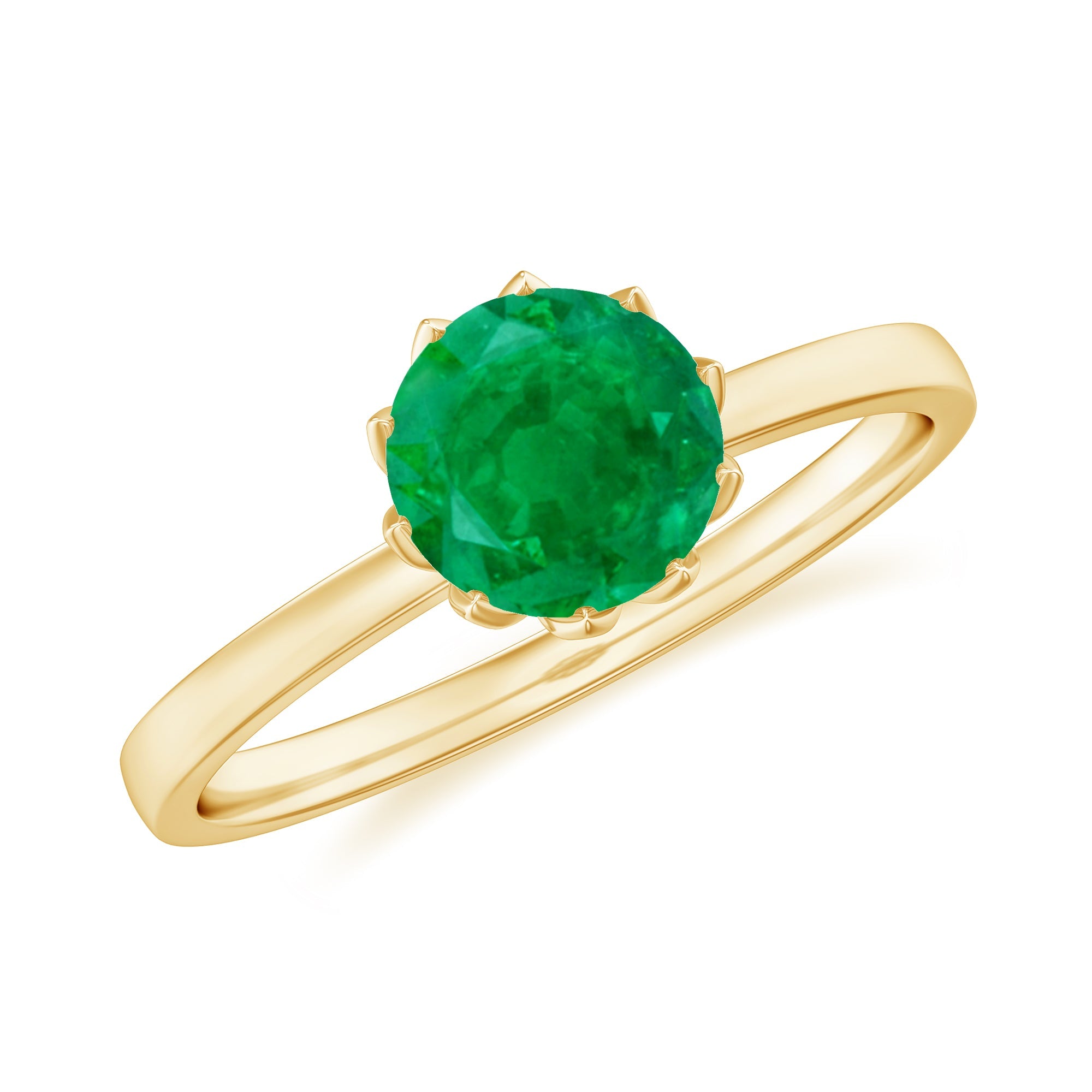 Emerald Promise Ring – Natural Solitaire Lotus Basket Setting | AAA Quality Gemstone