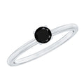 Simple Black Onyx Solitaire Promise Ring for Women