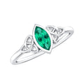 Lab Grown Emerald Ring – Marquise Bezel Setting Celtic Knot Promise Ring