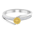 Citrine Engagement Ring – Natural Diamond Bypass Shank Design, Comfortable Daily Wear