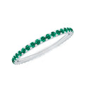 Lab Grown Emerald Ring – Stackable Eternity Style Band with AAAA Quality Green Gemstone